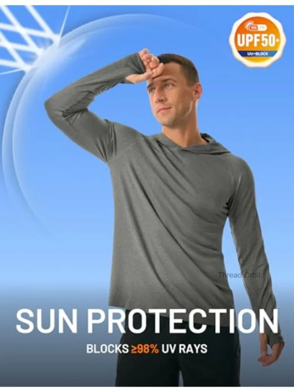UPF 50+ Long Sleeve Sun Shirt Hoodie Fishing Swim Rash Guard